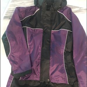 Motorcycle 2 piece rain suit.